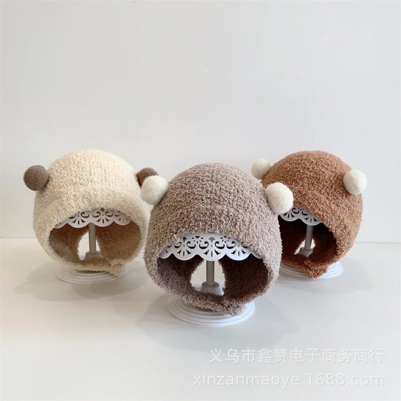 Autumn Hat Winter men's Cap Windproof  Fleece Ski Hat Knitted Warm Wool Glasses Fashion Outdoor