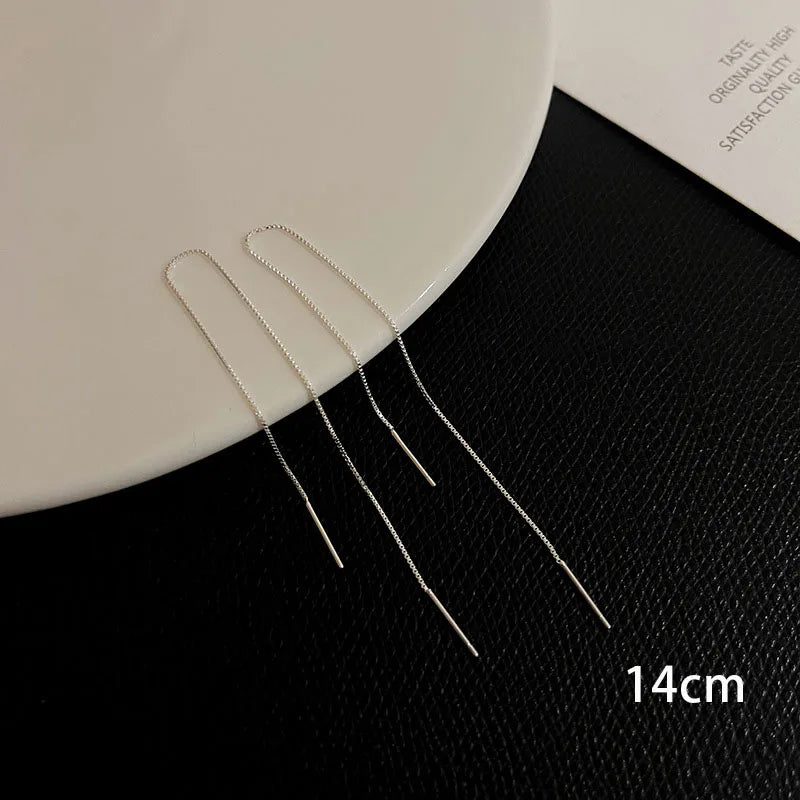 Accessories for Women Long Tassel Threader Earrings for Women Wave Shaped Simple Long Chain Earring Wedding Party Jewelry Gift