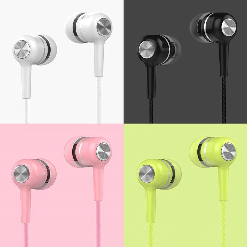 3.5mm Wired Earphone In-Ear Headset HIFI Heavy Bass Earbuds Monitor Sports Headset Stereo Music Gaming Headphone with Microphone