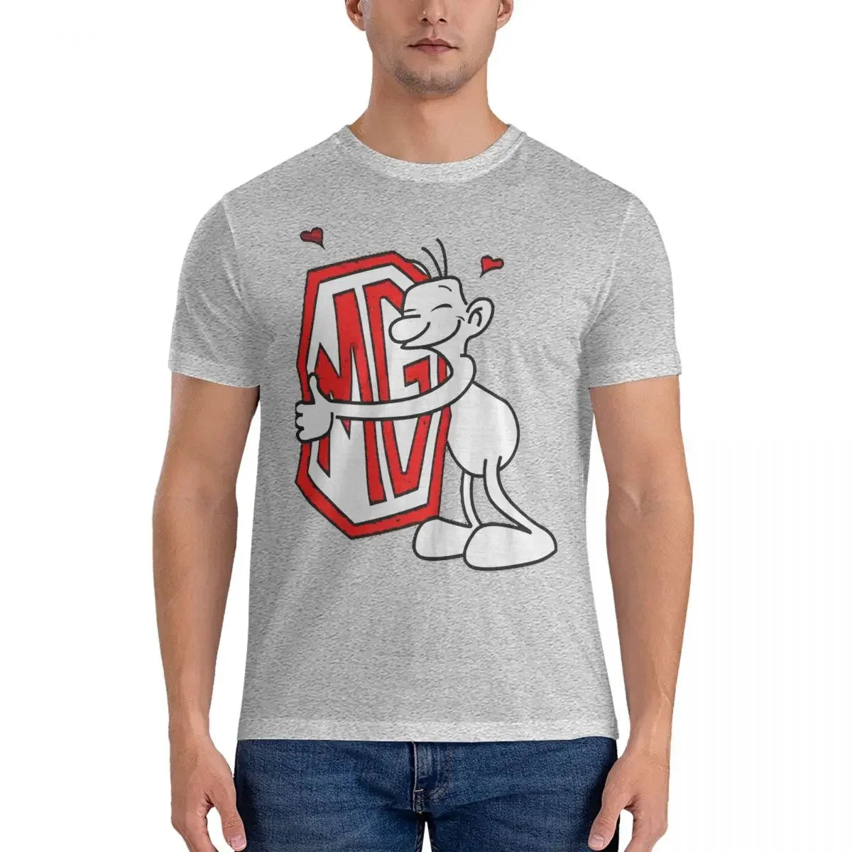 Men T-Shirts Quirky Fashion Cotton Tee Shirt Short Sleeve M-MG T Shirt Round Neck Clothes Adult