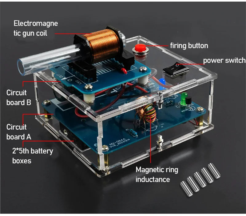 Electromagnetic Gun DIY Electronic Kit Long-range Projectile High-voltage Coil Booster Circuit Board Production Welding Electron