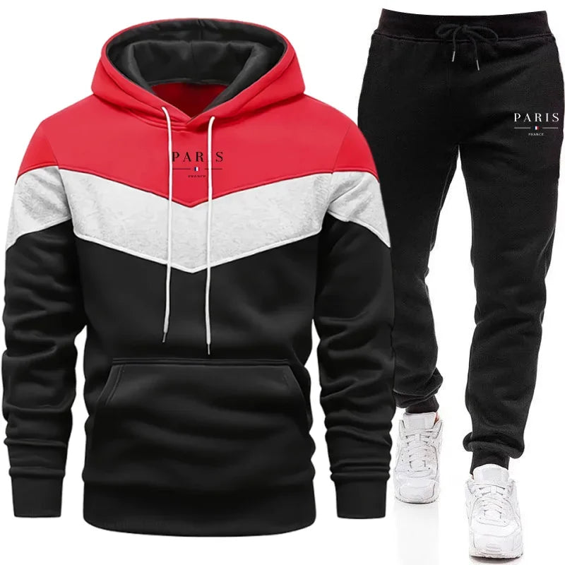 Mens Tracksuit Print Casual Tricolor Sweatshirts Sportswear Outdoors Sports Jogging Man Clothing Daily Single Piece Hoodie Pants
