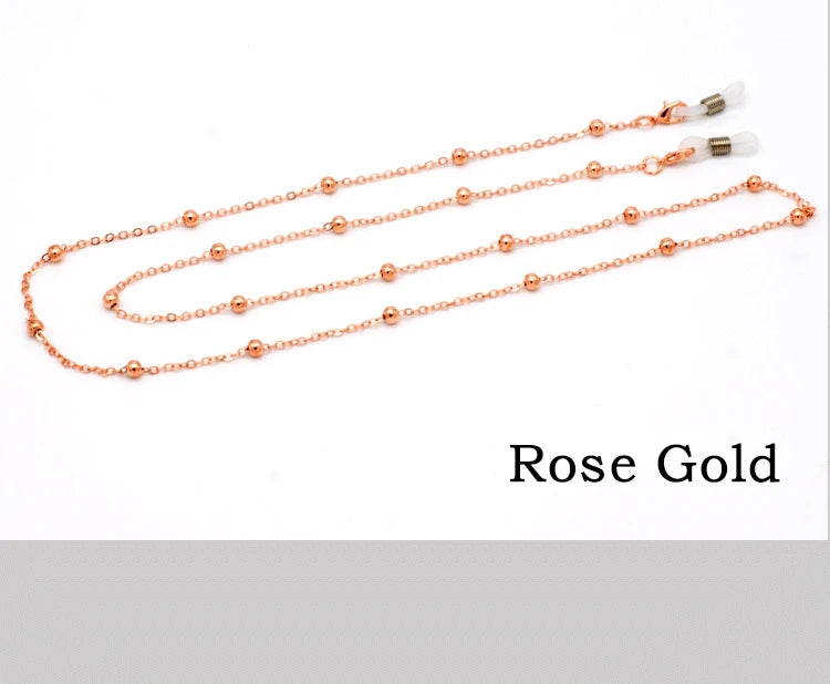 Fashion Metal Men women Eyeglass Chains Sunglasses Reading Beaded Glasses Chain Eyewears Cord Strap Rope female glasses chain