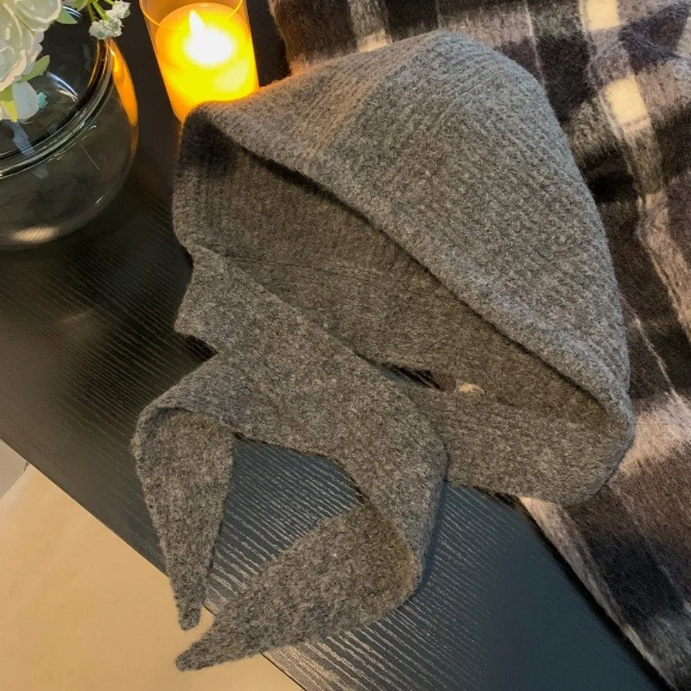 Fashion Winter Balaclavas Cap Warm Thick Knitted Hooded Hat Ski Windproof Neck Collar Scarf Cap Beanie