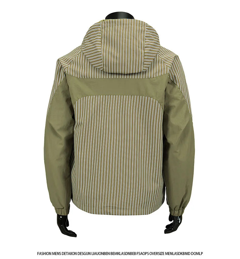 Mens Cross Border Jacket 2025 Spring Autumn American Style Hooded Cargo Jacket  Teenager Casual Versatile Outdoor Sports Outerwe