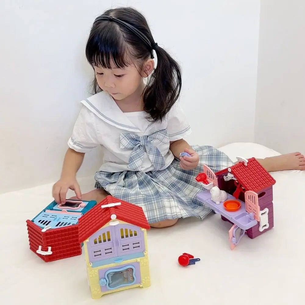 Children's Toys Puppy Cat Scene Playing Toys Merchant Supermarket Play House Toy Mini Cute Pretend Toys Party Supplies