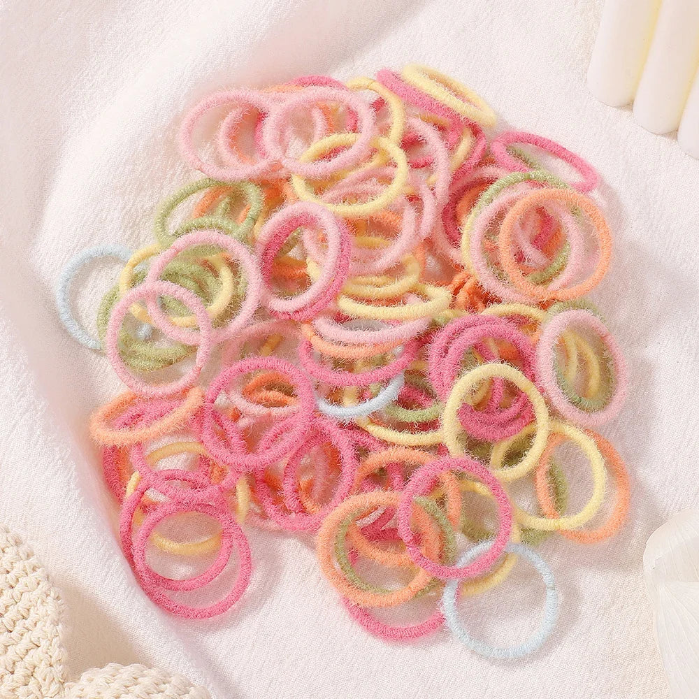 100/200Pcs Girls Colorful Hair Bands Set Nylon Elastic Rubber Band Children Ponytail Holder Scrunchies Kids Hair Accessories