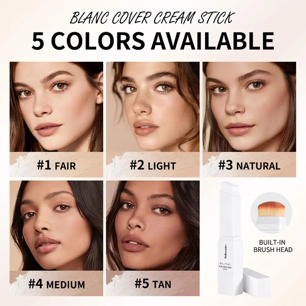 Dual-Ended Brush-On Color-changing Foundation Stick Minimizing Even-Tone Pore Conceals Blemishes Dullness Cosmetics Makeup