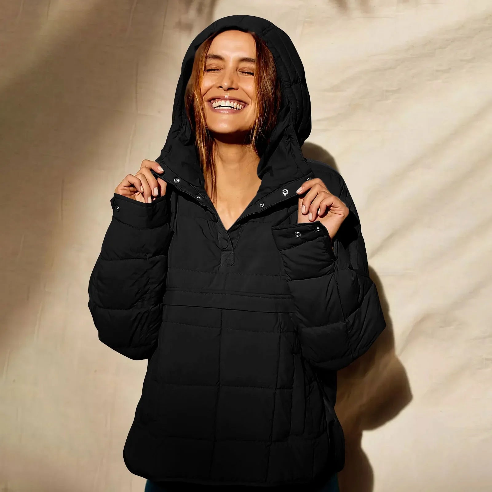 Quilted Jackets for Women Lightweight Long Sleeve Button Down Jacket Warm Winter Coat Outerwear with Pockets Ropas De Mujeres