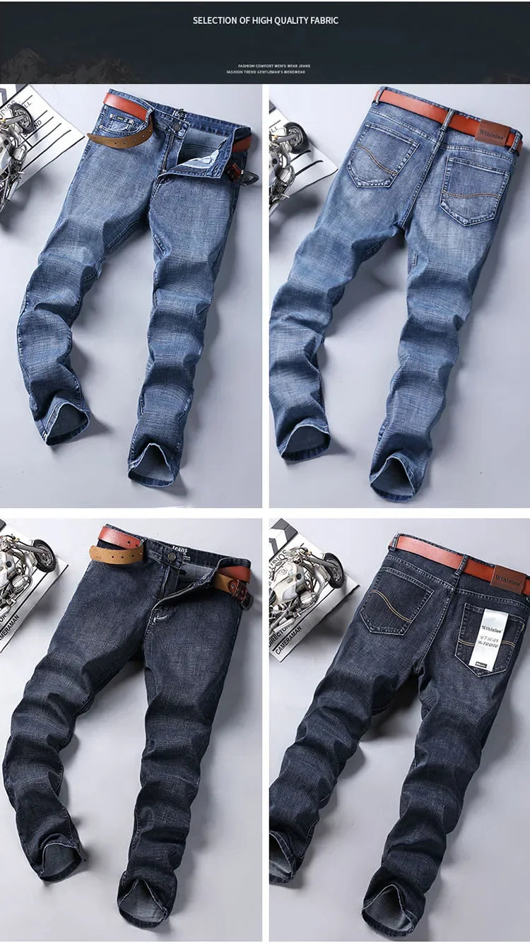 Men's Jeans Fashion Straight Denim Pants Male Classic Casual Jeans Male Plus Size Denim Trousers Ripped Jeans 28-40 Clothing