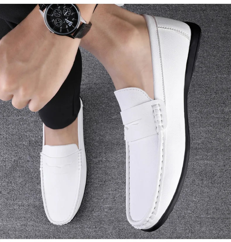 Shoes Men's 2025 Spring/Autumn New Casual Leather Shoes for Driving Flat Bottomed Man Shoes  Designer Loafers Men