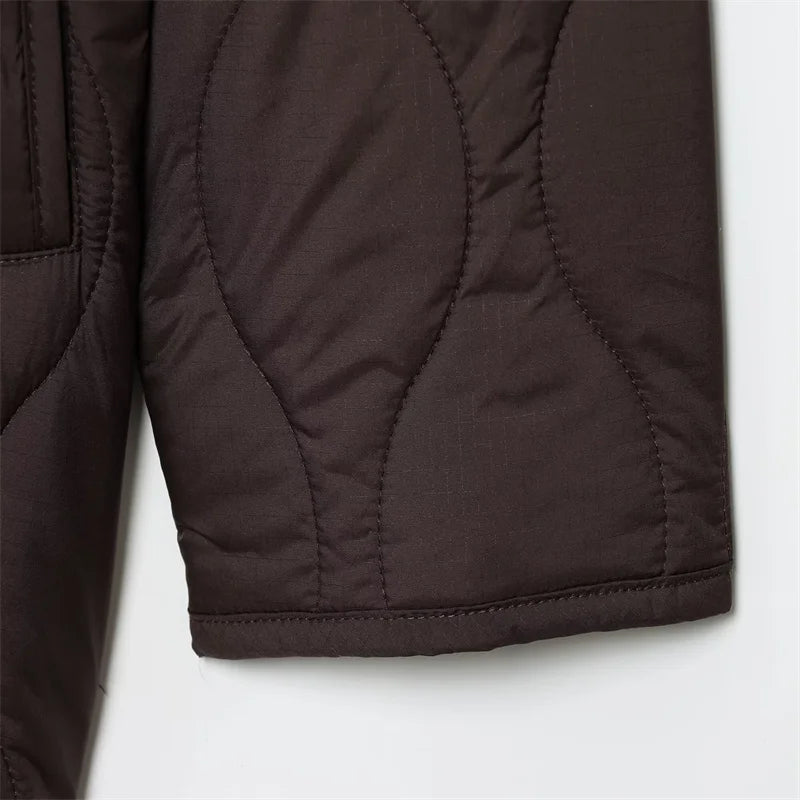 Women's Hooded Belted Quilted Jacket, Warm, Cool, Stylish, Fall, 2025