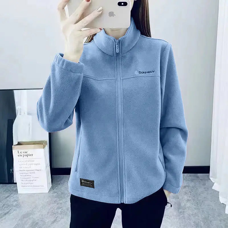 Fleece Jacket Women Can Be Worn In Autumn and Winter Thickened Double-sided Fleece Polar Fleece Jacket