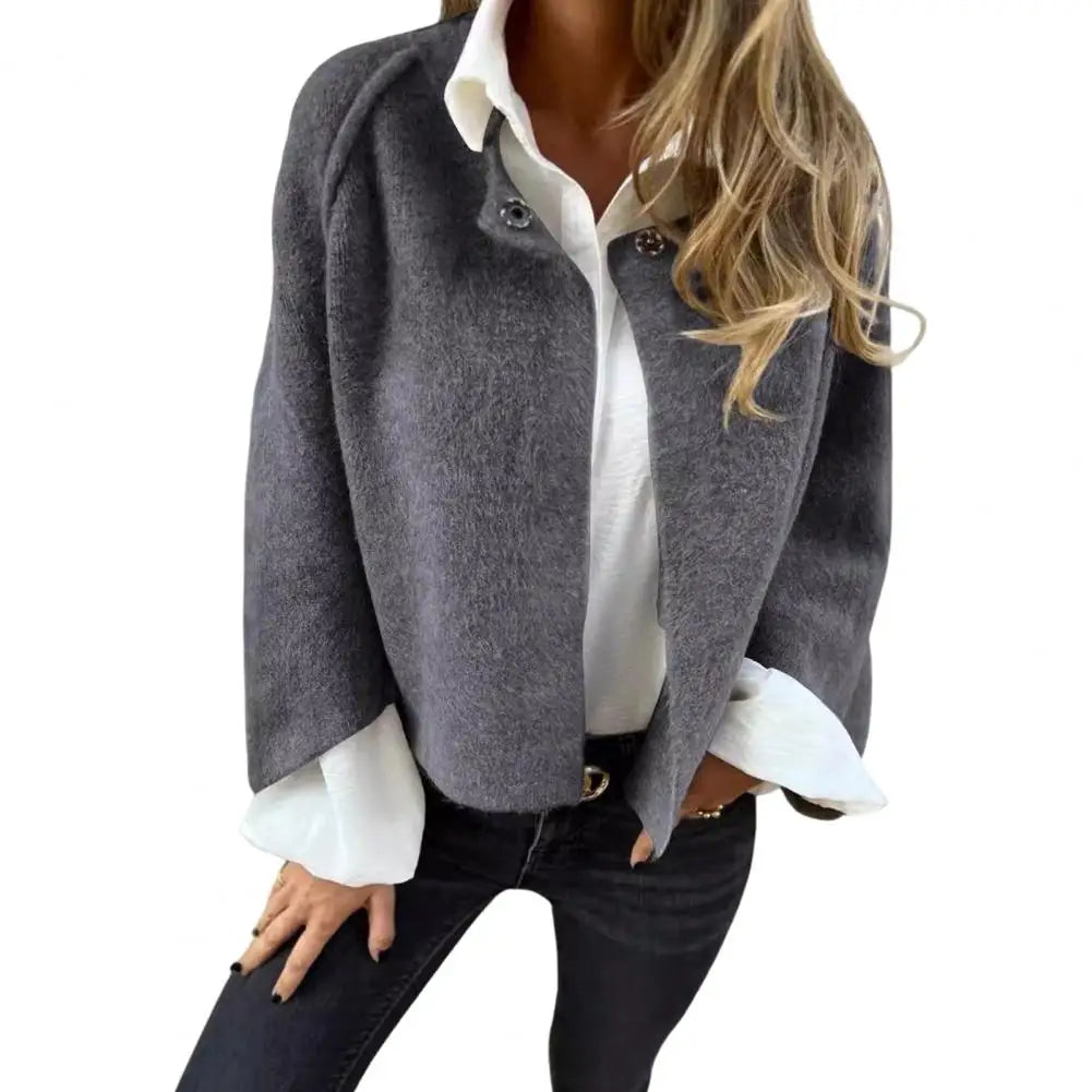 Loose-fitting Women Jacket Cozy Winter Women's Fleece Cardigan with Windproof Technology Stylish Outdoor Coat for Maximum Heat