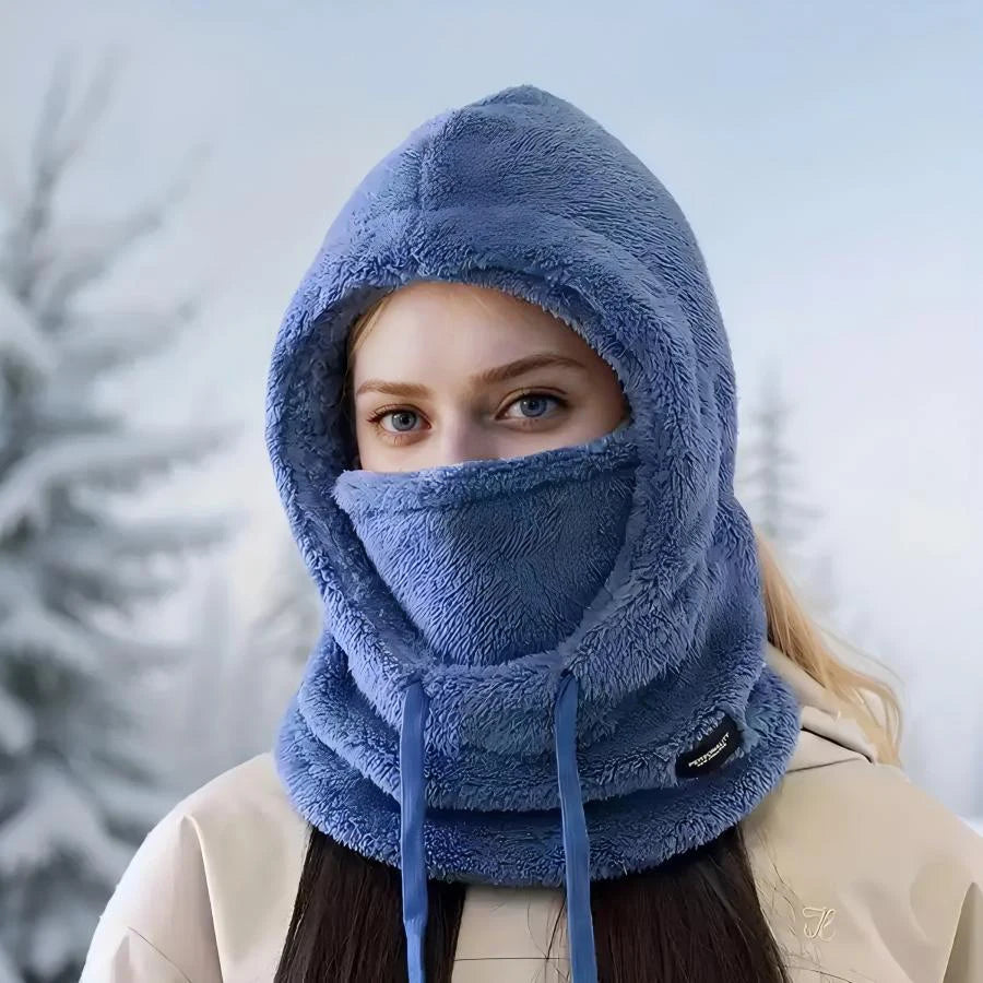 Adjustable Winter Balaclava Hat with Sherpa Hood and Windproof Ski Face Cover for Men and Women