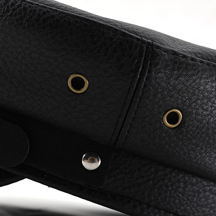 Women's Accessories  Black Pu Leather Flat Top Captain Military Caps Women's Trendy Beret