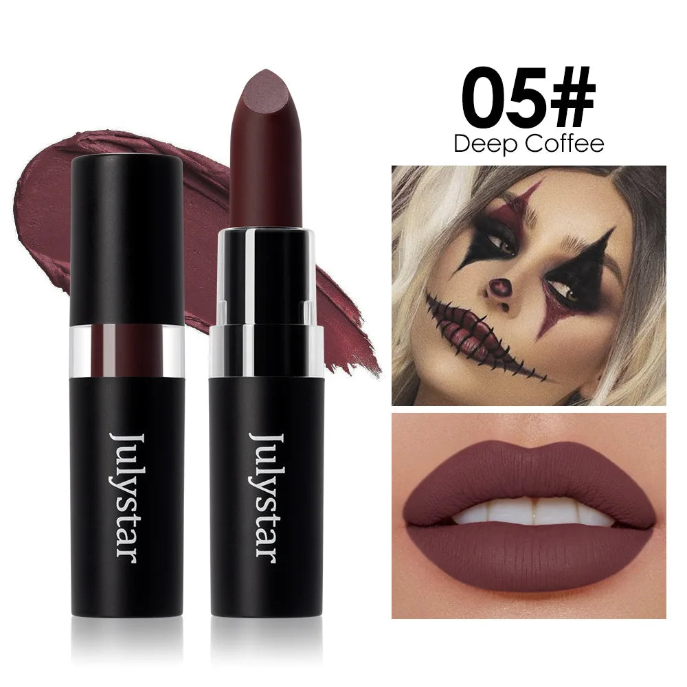 12 Color Halloween Makeup Kit, Face Body Paint & Matte Lipstick, Cruelty Free Lip Palette for Halloween Party Cosplay Costume