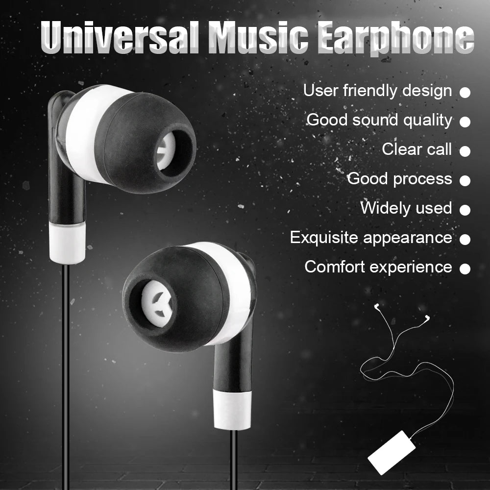 3.5mm Wired Headphones Bass Stereo Earbuds Fitness Sports Headphones Stereo Headphones Mic Noise Cancelling Metal HiFi Sound