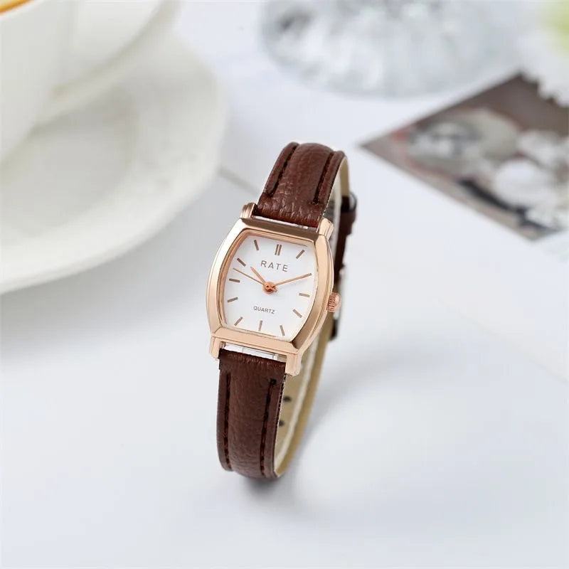 Women's Watch Fashion Small Arabic Quartz Watches Leather Band Wristwatches