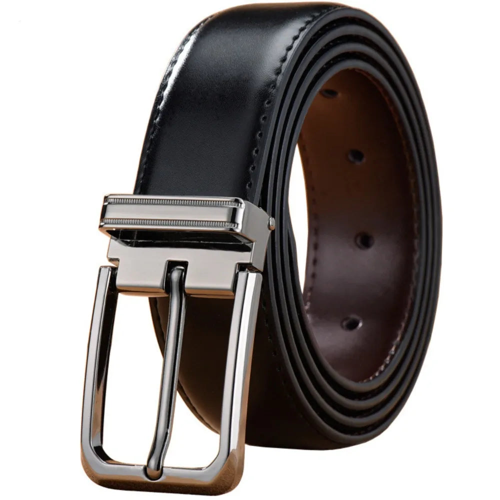 Waist Accessories Double Sided Men Leather Belt Brown Black Retro Designer Belt Fashion Luxury Pin Buckle Belt Mens Accessories