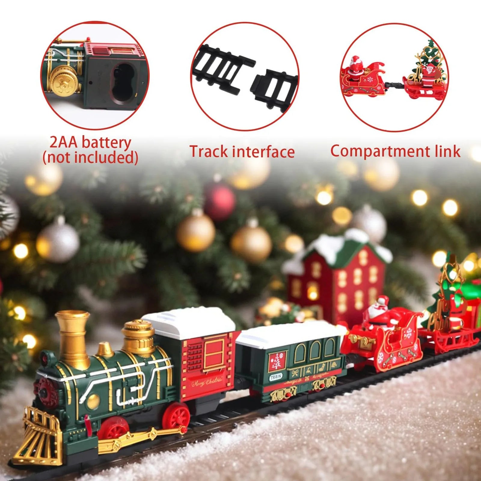 Christmas Train Toys Christmas Realistic Electric Train Set Toys Safe For Kids Gift And Party Home Xmas Tree Decoration
