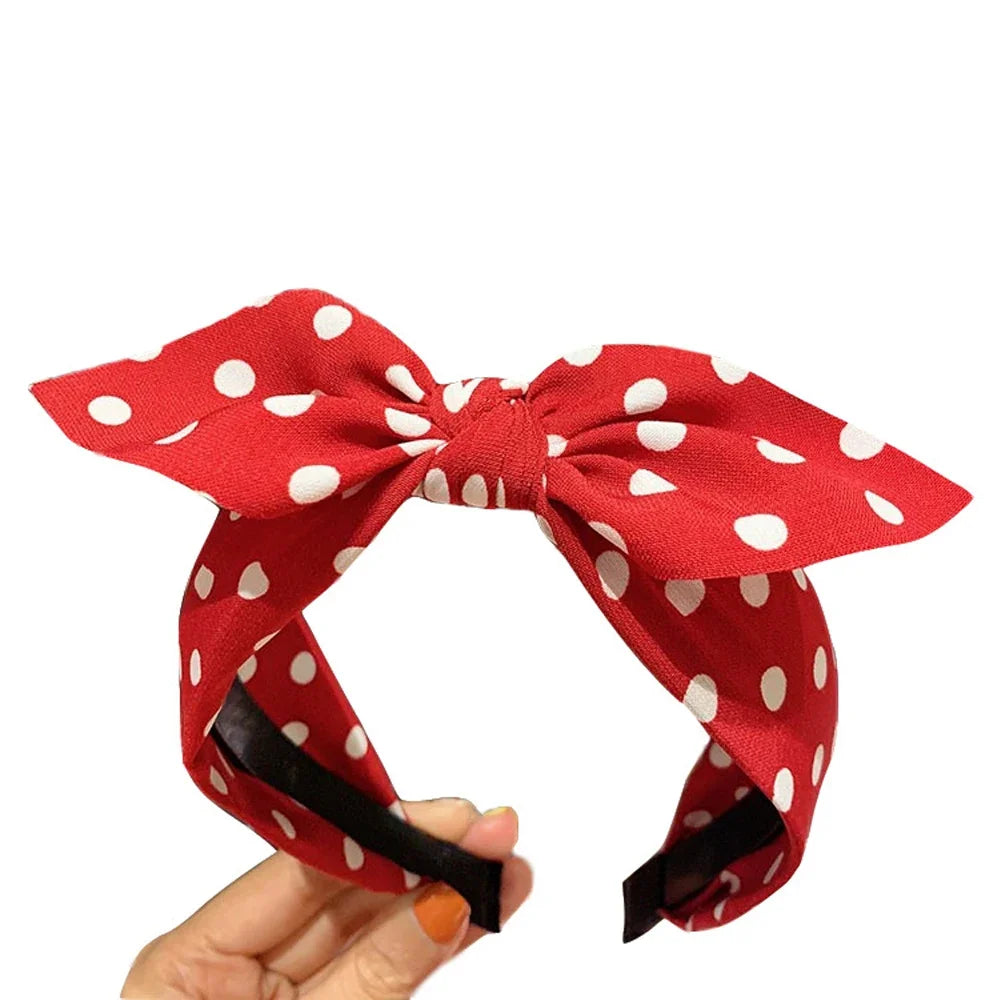 Hair Accessories Women's Headband Bow Knot Sweet Korean Style Polka Dot Hairband Cute Hair Hoop Headwear Headdress Girl Gifts