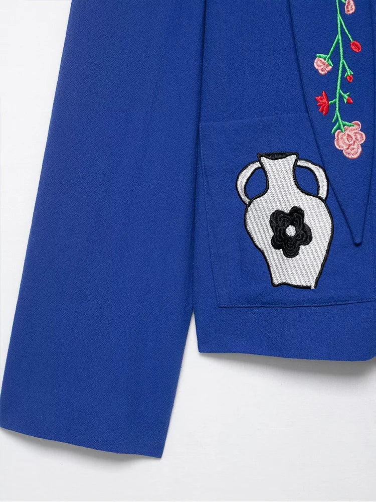 Women Jacket 2025 Women's Fashion Embroidery Loose Short Coat Long Sleeve Jackets Streetwear Casual New Outerwears