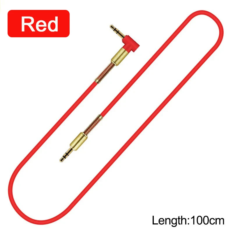 3.5mm Jack Audio Cable3.5mm Car Spring AUX Cable Gold Plated jack male to male speaker cables Cord for TV PC Car  mobile phones
