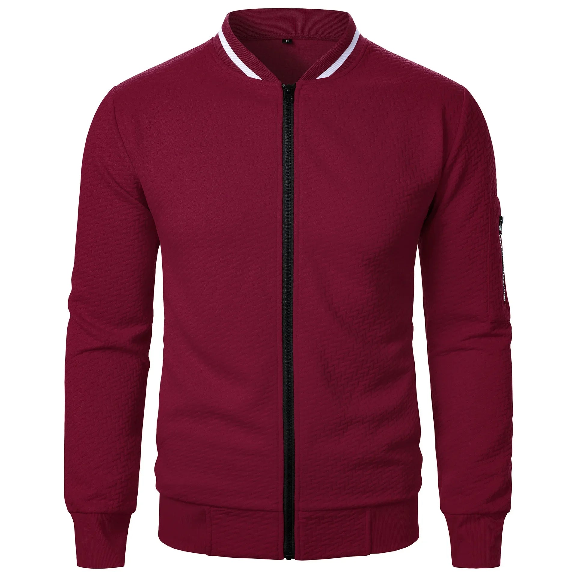 Men's Baseball Jacket Streetwear Autumn New Fashion Solid Color Casual Jackets for Men Jacquard Fabric Men's Coat