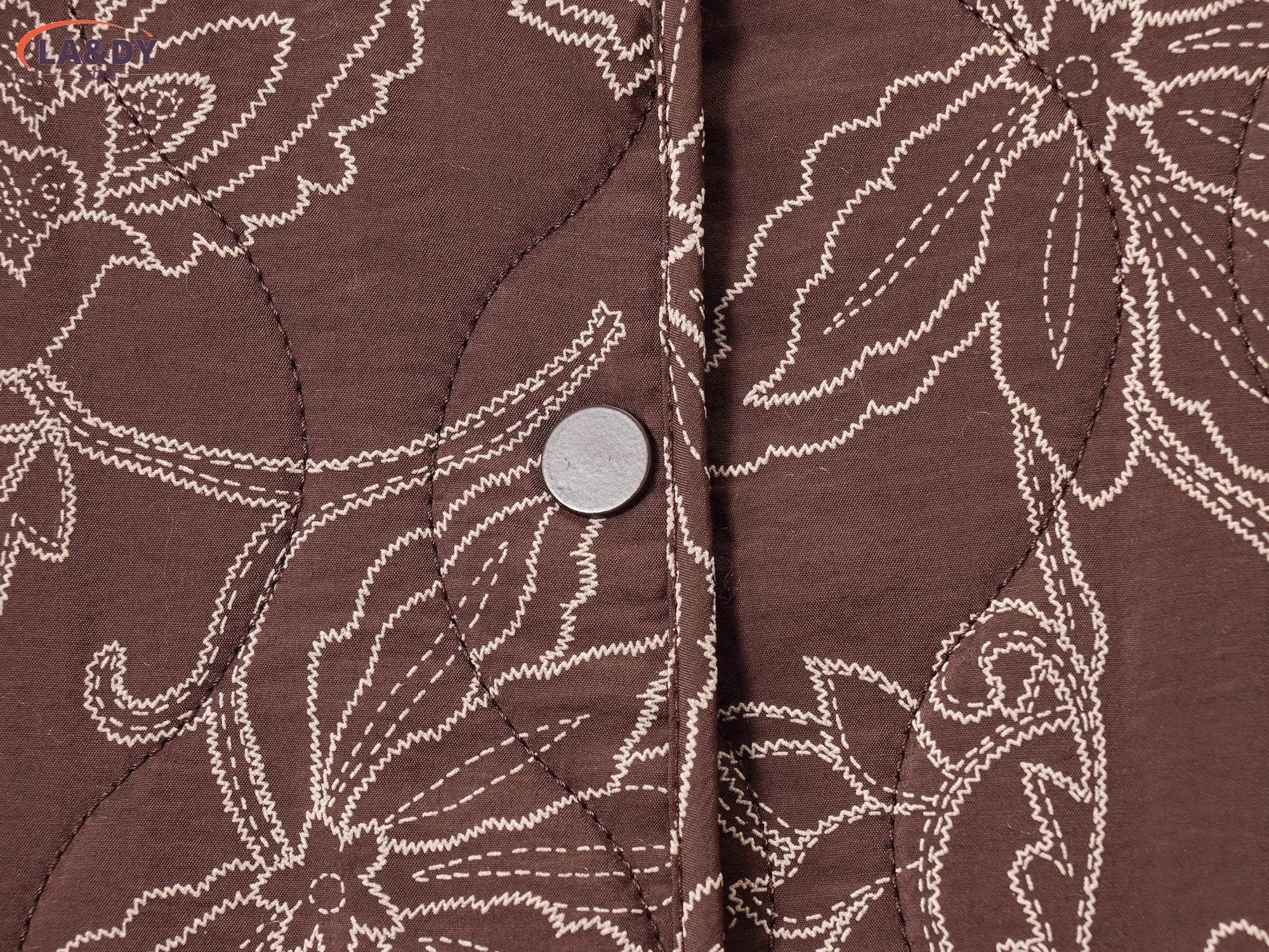 Jacket Coat Women 2025 Autumn Fashion Vintage Chic Print O-Neck Buttons Oockets Casual Loose Outwear Ladies