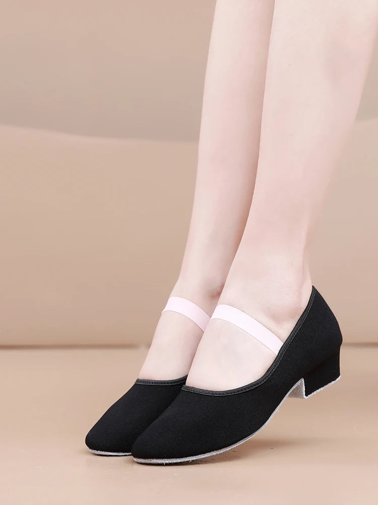 Women Dance Shoes GirlsBallet Jazz Salsa Shoes High Heels Soft Sole Dancing Shoes Pink/Black/Red Women's Teacher Shoes Practic