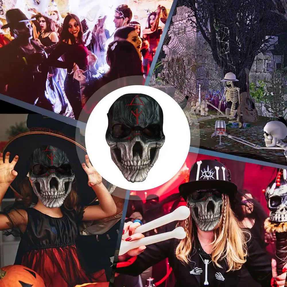 Halloween Scary Skull  Head Mask Cosplay Party Horrible Bloody Masks Carnival Adult Horror Costume Head Cover Latex Mask