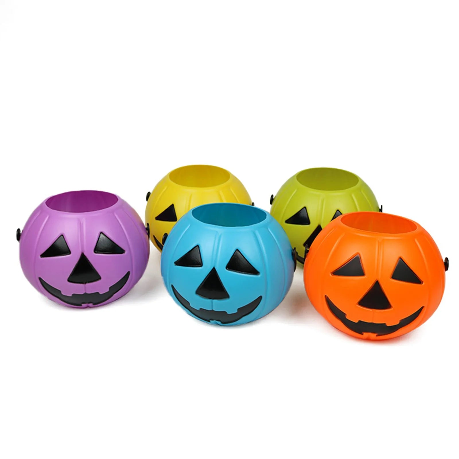 Halloween Candy Bucket Pumpkin Bucket Portable Basket Kids Favor Trick Or Treat Bucket Halloween Party Decoration Supplies