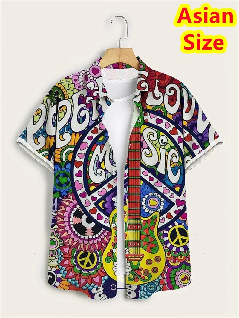 Abstract Men's Shirts Streetwear Beach Male Shirt Short Sleeve Cool Skull 3d Hawaiian Shirt Man 2025 New Tops Women Hip Hop Tops