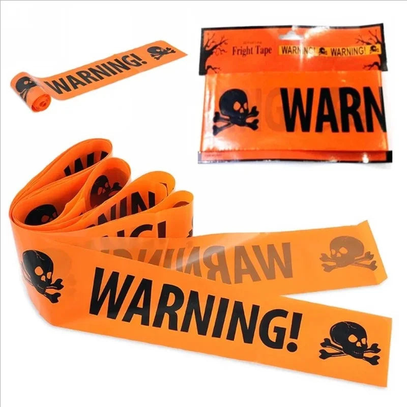 Halloween Decorations Caution Fright Tape Scary Caution Roll Hazard Warning Tape Indoor Outdoor Spooky DIY Decorative Accessory