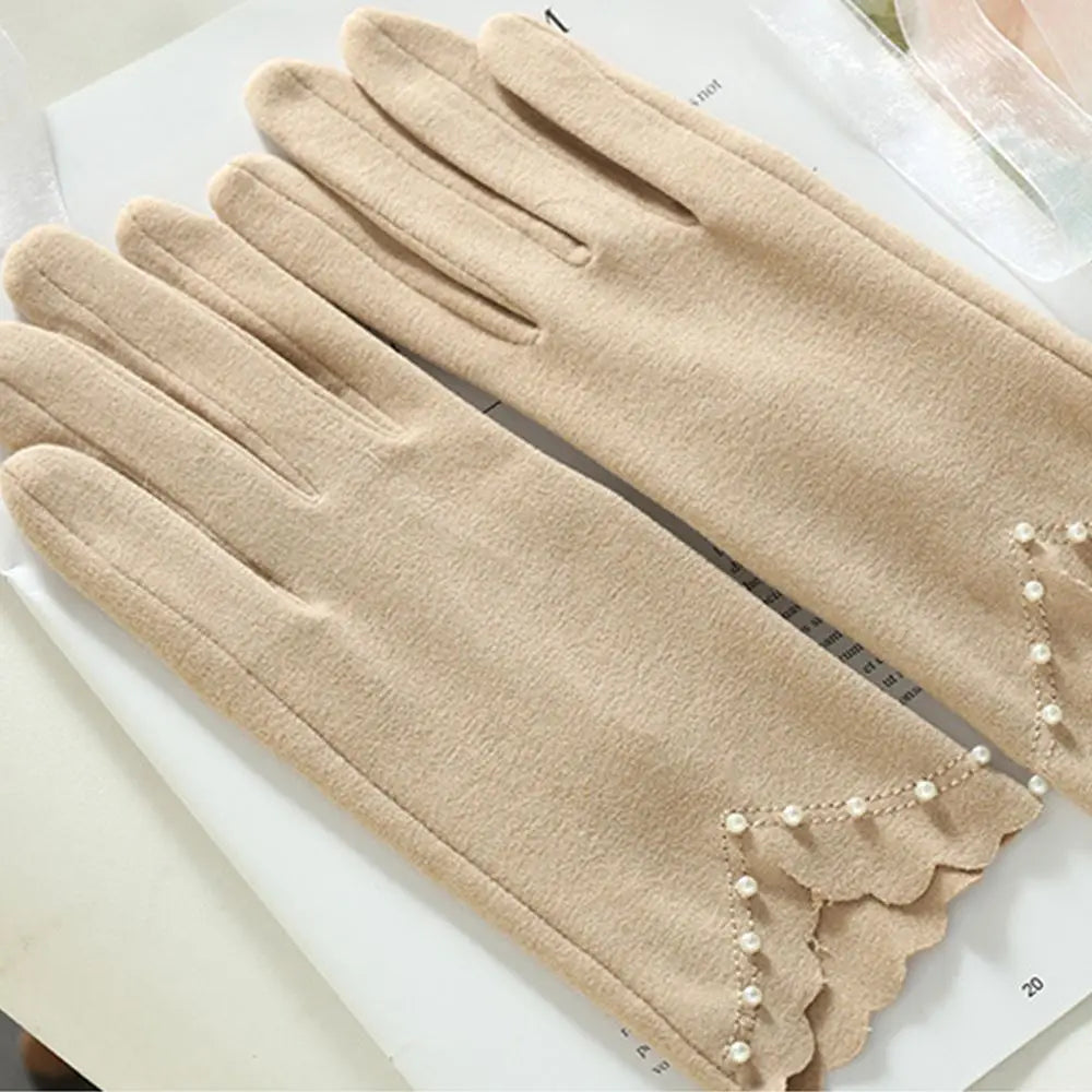 Ladies Winter Accessories Full Finger Cold Protection Women's Gloves Touch Screen Gloves German Fleece Korean Style Mittens