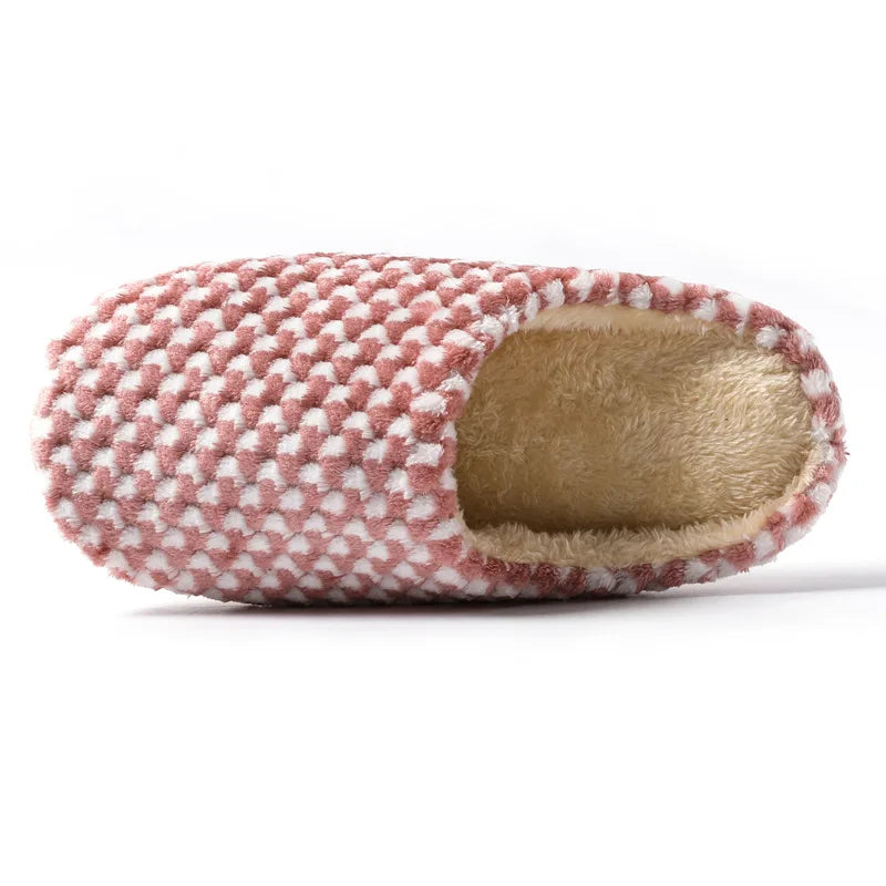 Women Men Winter Warm Slippers Home Bedroom Silent Casual Non Slip Shoes Couples Indoor Soft Sole Cotton Plush Slides