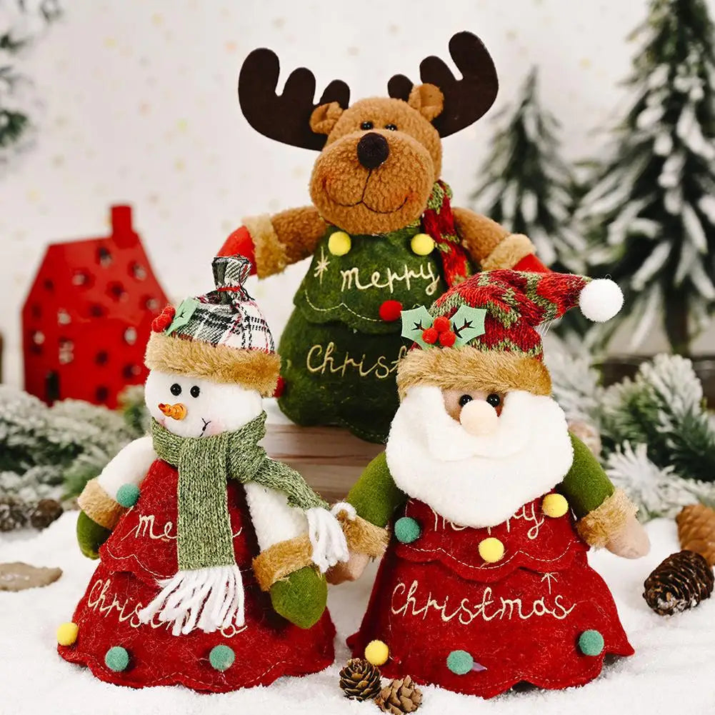 Christmas Xmas Plush Doll Tree Ornaments Kids Gift New Year Holiday Season Home Festive Decorations Practical Christmas Decor