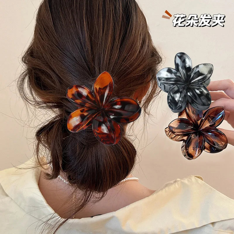 Women Fashion Flower Claw Clip Women Summer Beach Hawaiian Headwear Cute Preppy Stuff Female Hair Accessories for Four Seasons