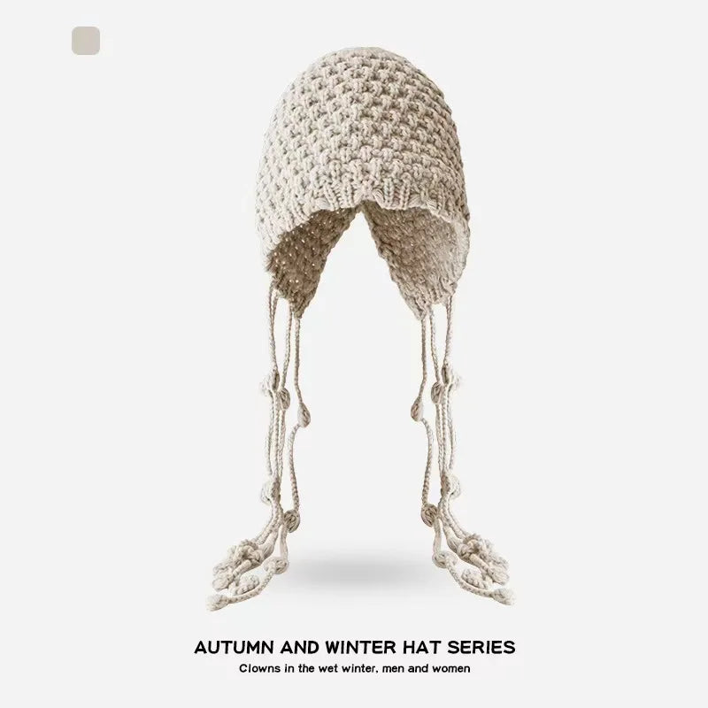 Winter Fashion Handwoven Tassel Hat Ladies Fashion All Kinds of Warm Bag Head Hat
