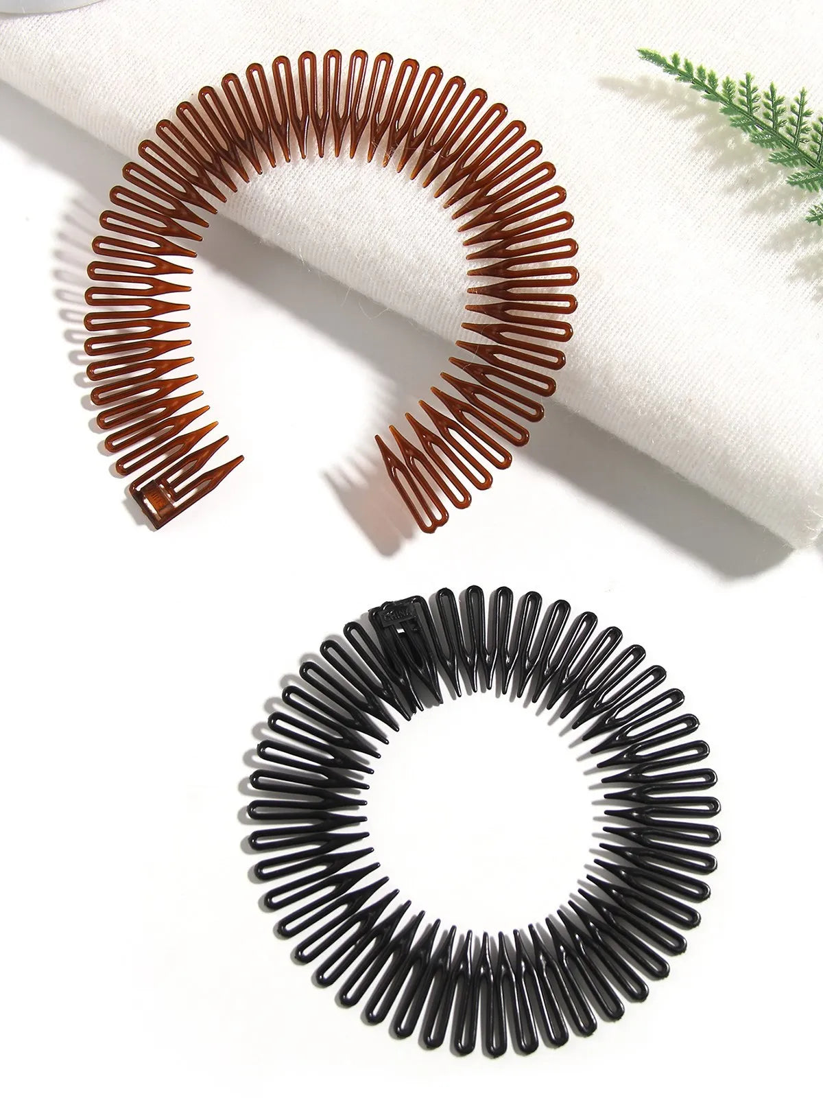 Women Plastic Full Circle Stretch Flexible Comb Teeth Headband Hair Band Clip Face Wash Fixed Hair Accessories