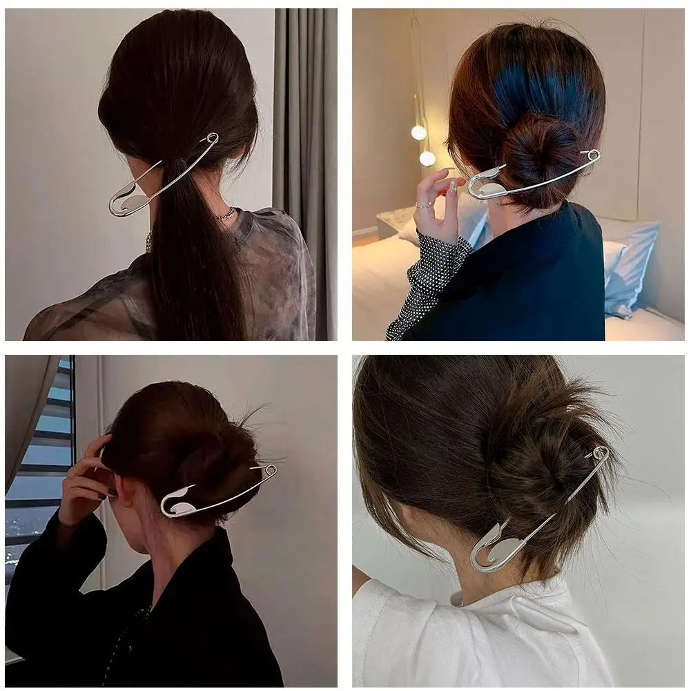 New Large Safety Pin Metal Hair Claws Barrettes For Women Girls Hair Accessories Hairclips Hairpins Headwear Gifts