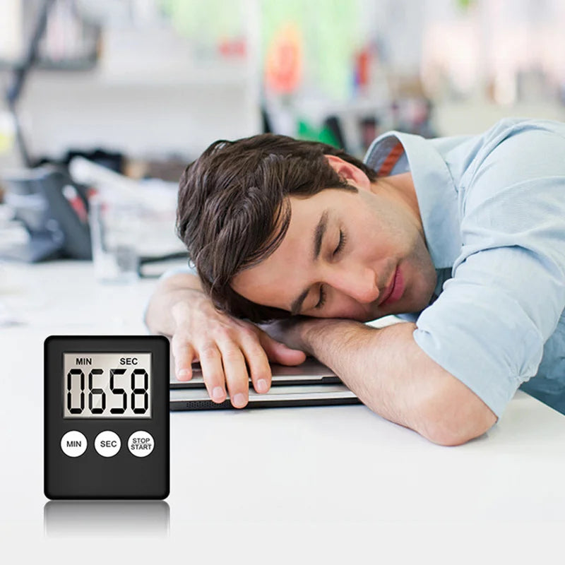 Digital Electronic Kitchen Timer Multi-Function Electronic Timer Stopwatch LCD Display Mini for Sports Exercise Baking Cooking