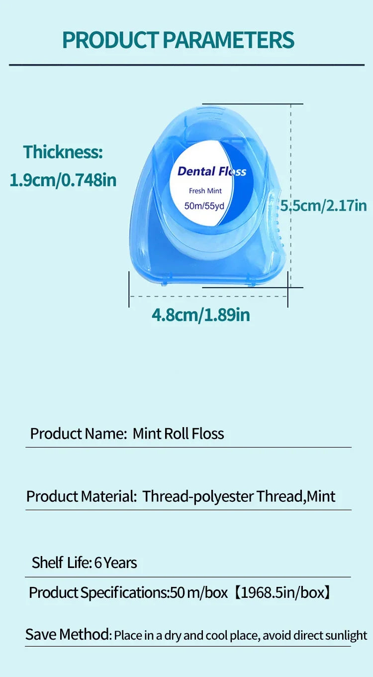 Mint Dental Floss Roll Household Dental Floss Separate Packaging Clean Gap Slim Household Pack Disposable Dental Floss Line