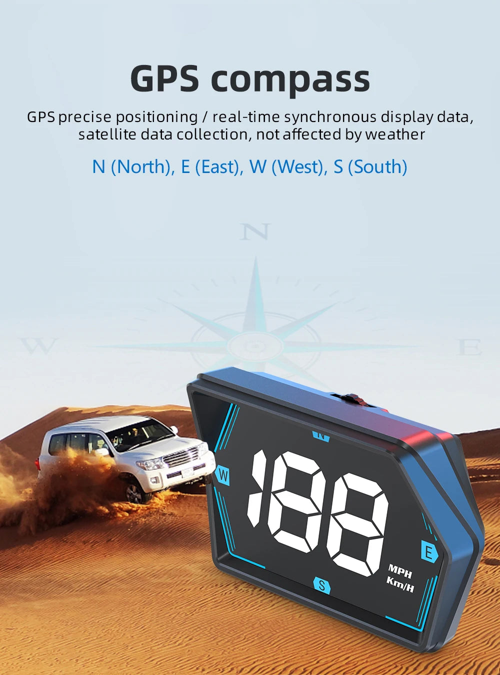 G20 GPS Display Car Digital Speedometer HUD Head-Up Display Eletronics Speed Alarm Gadgets Inteligent Compass For All Car Custom