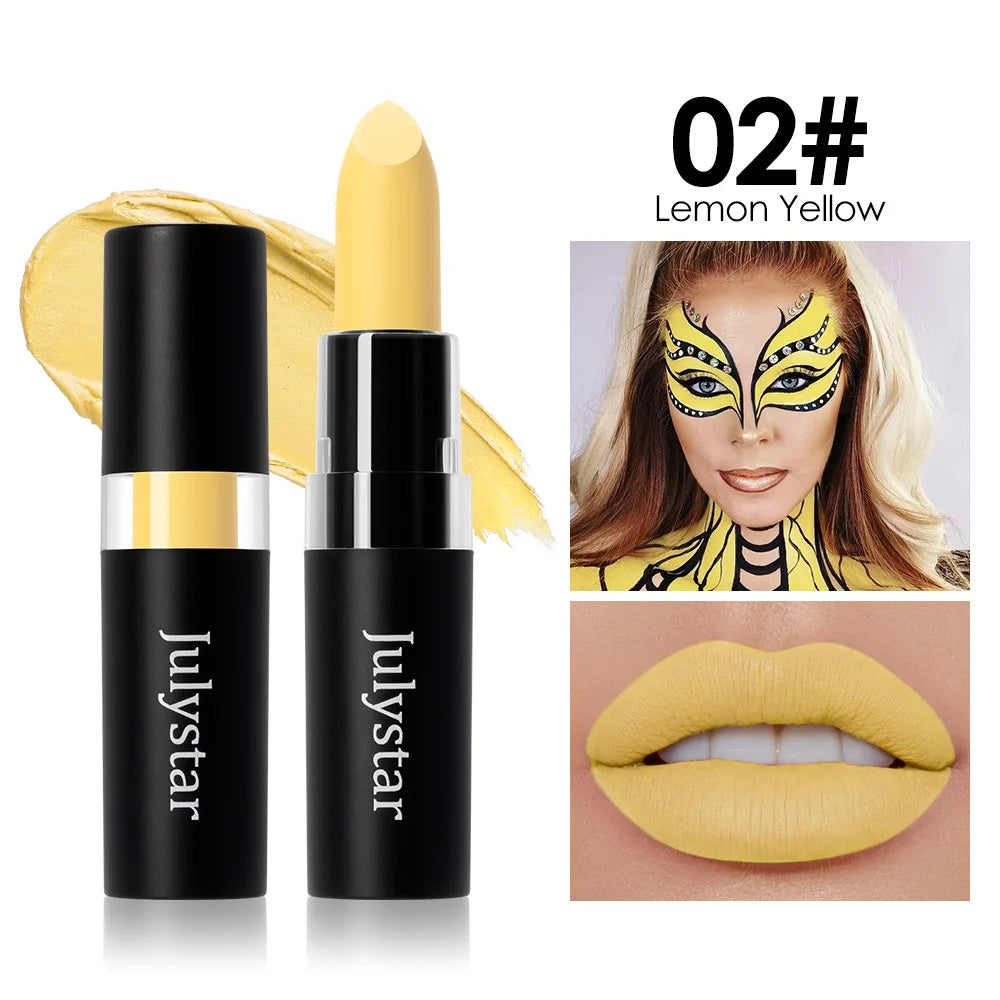 12 Color Halloween Makeup Kit, Face Body Paint & Matte Lipstick, Cruelty Free Lip Palette for Halloween Party Cosplay Costume