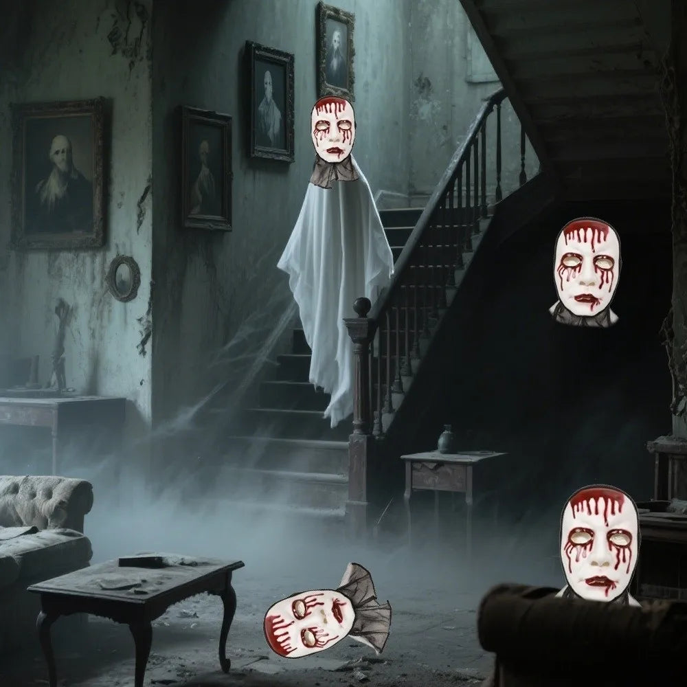 Scary Makeup Scary Look Halloween Mask Reusable Realistic Blood Party Costume Props Plastic Performance Mask Haunted House