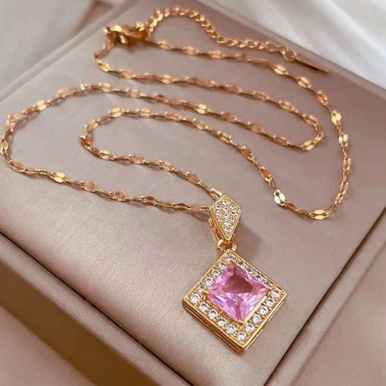 Exquisite Geometry Square Jewelry Set, Modernist Necklace & Earrings, Bridal Accessory Gift for Her, Romantic Anniversary Gift