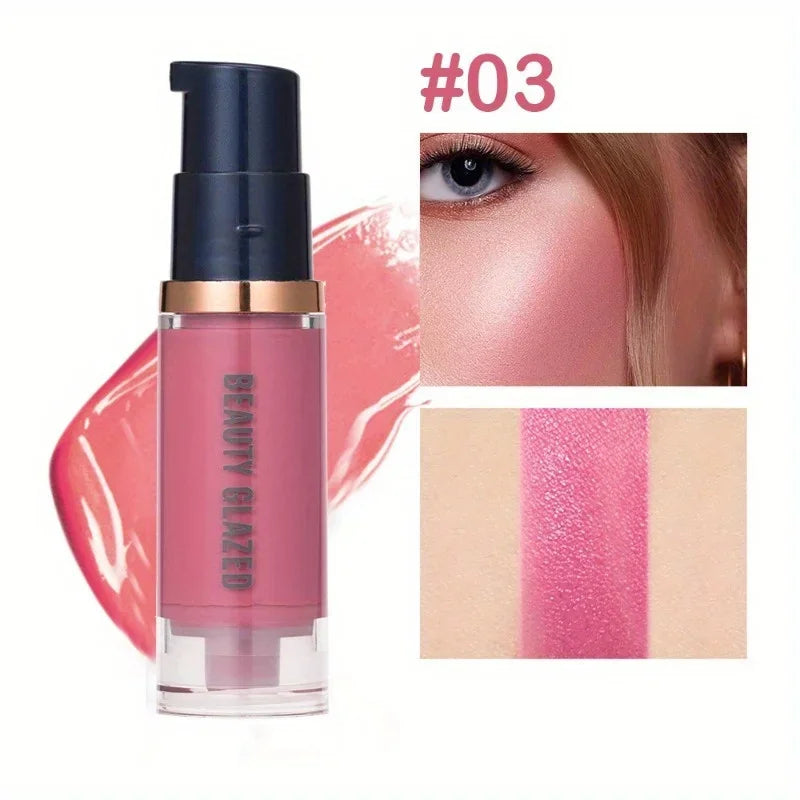 BEAUTY GLAZED Liquid Blush Long Lasting Waterproof Sweatproof Lightweight Non-Fade Natural Cheek Blusher On Face Make Up