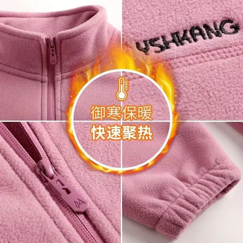 Fleece Jacket Women Can Be Worn In Autumn and Winter Thickened Double-sided Fleece Polar Fleece Jacket
